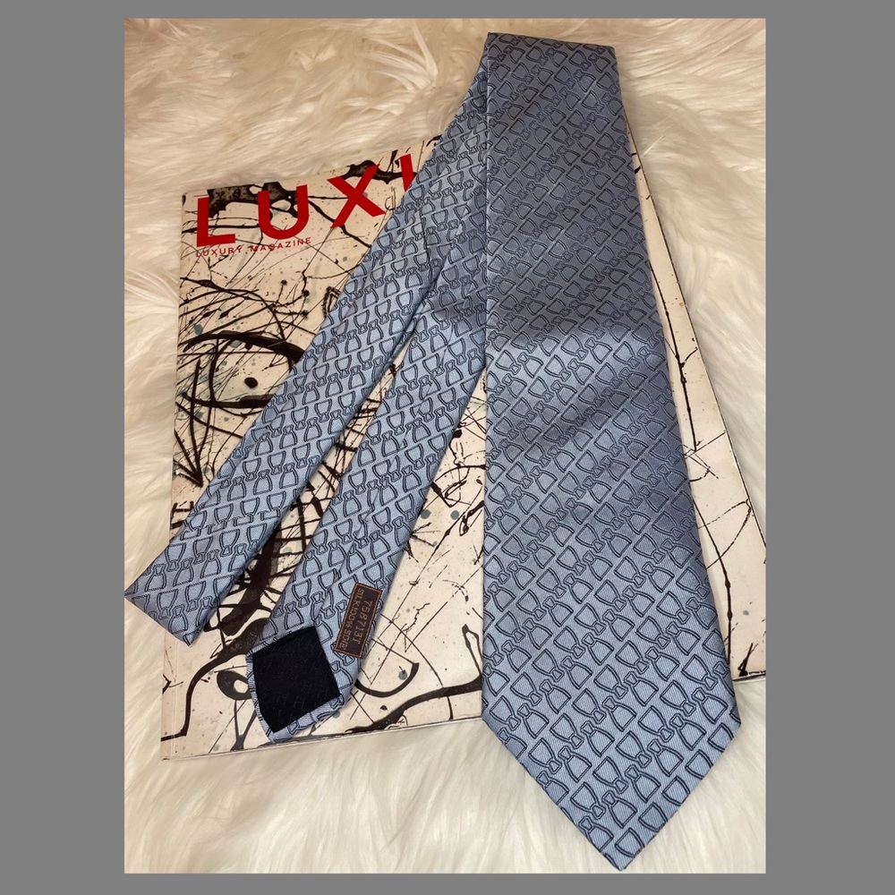 Hermes Silk Tie Gray Authentic